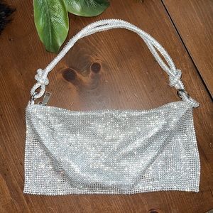 Silver, rhinestone hobo purse sparkly